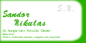 sandor mikulas business card