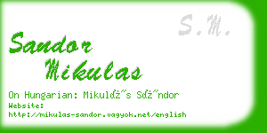 sandor mikulas business card
